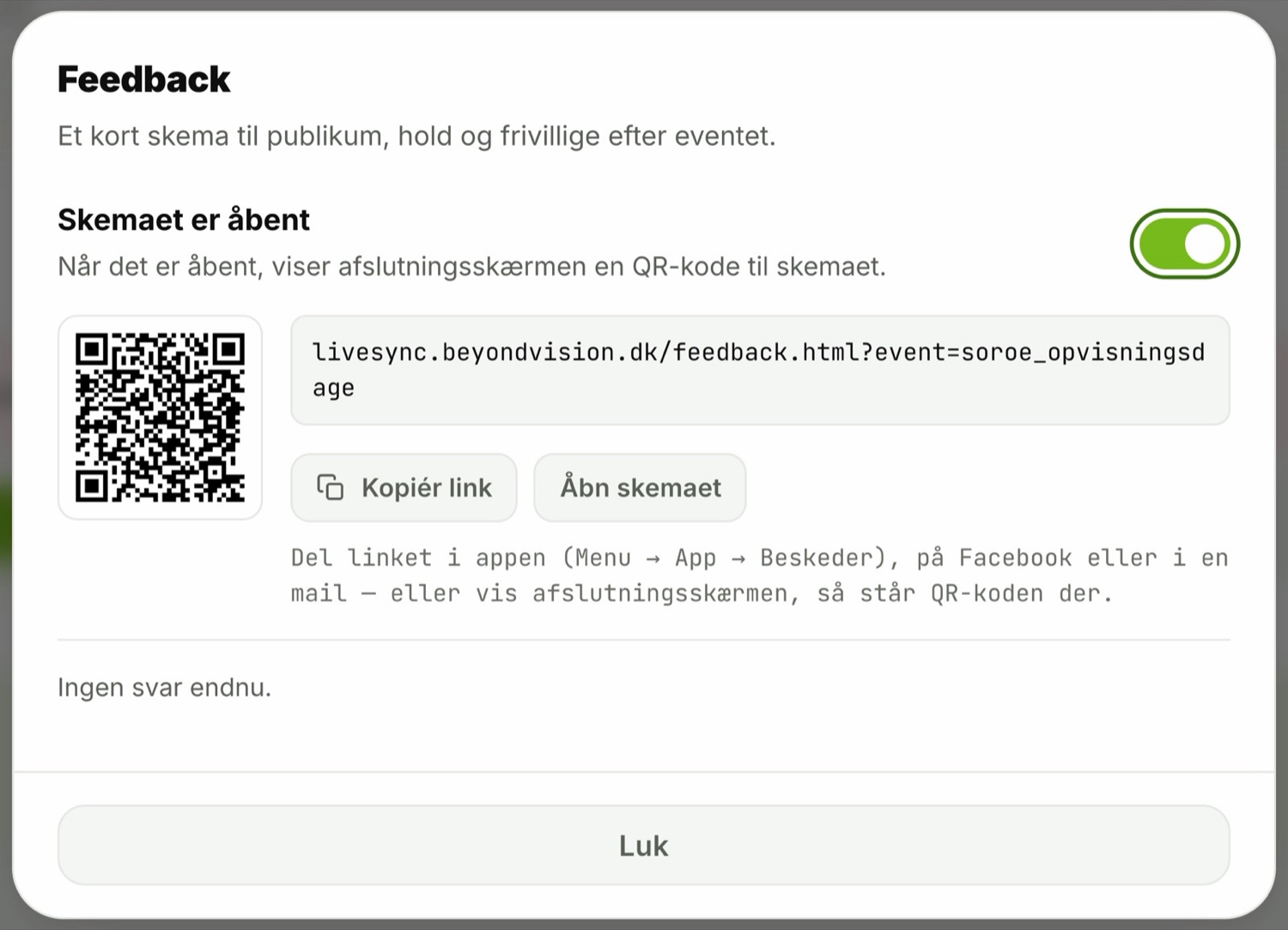 Audience feedback collected in LiveSync with ratings and comments.