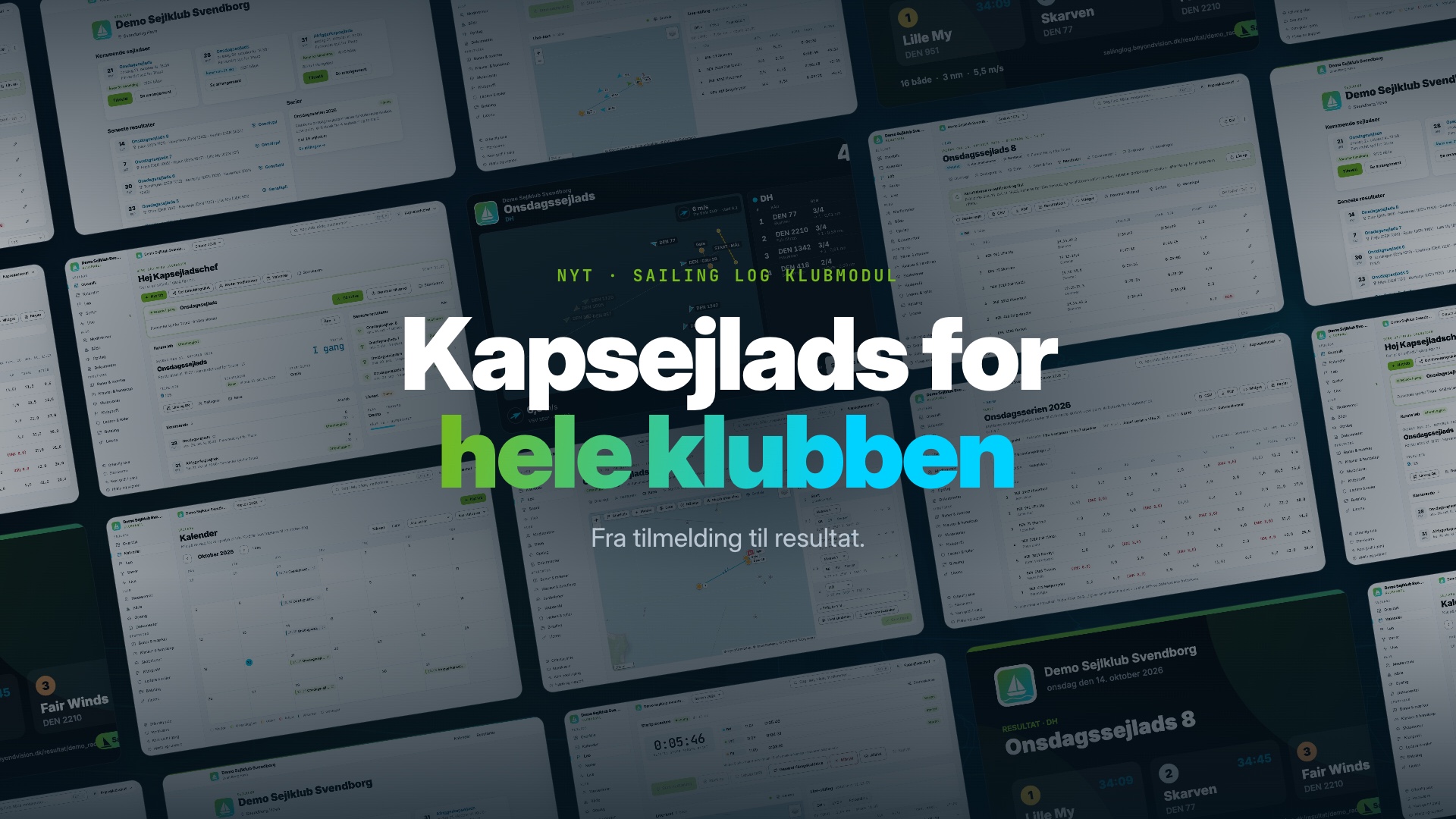 Sailing Log klubmodul — kapsejlads fra tilmelding til resultat